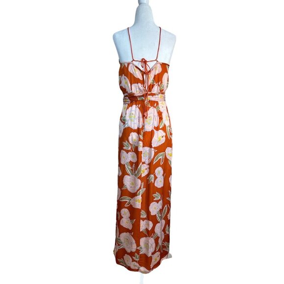 CAROLINA K Luz Dress in Orange Small Womens Floral Maxi Long - Picture 8 of 14